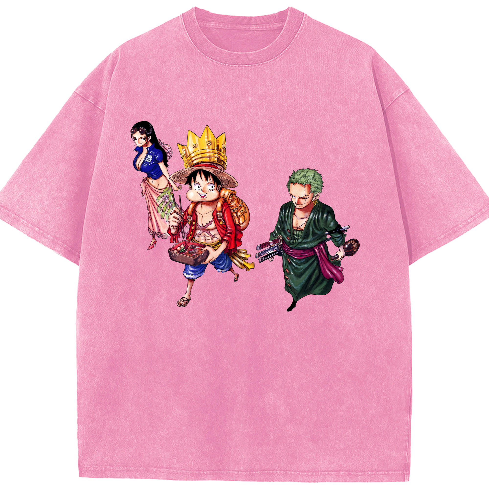 ワンピース モンキー・D・ルフィ ONE PIECE Monkey D. Luffy 綿100% ヴィンテージ風 半袖Tシャツ（フロントプリント）